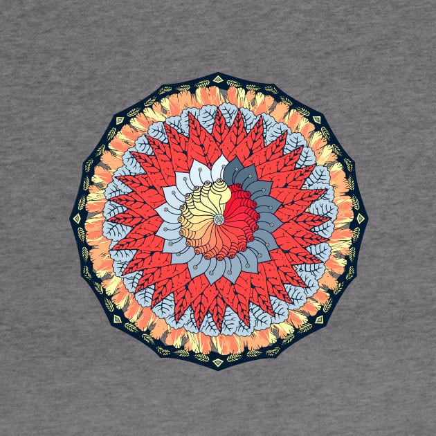 Auspicious Symbols Mandala T-Shirt by DISmithArt